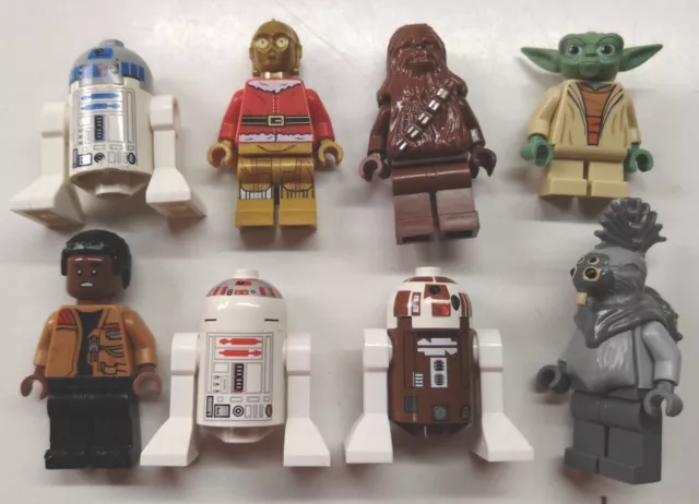 LEGO Star Wars 8x Figura Yoda Wookie R2 Droidi C3PO Usato 17/10/23-1