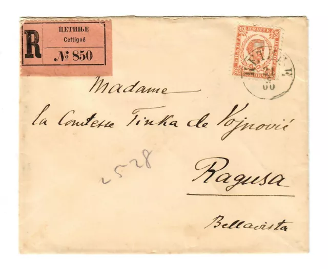 1900: R-Brief von Cetinje nach Ragusa