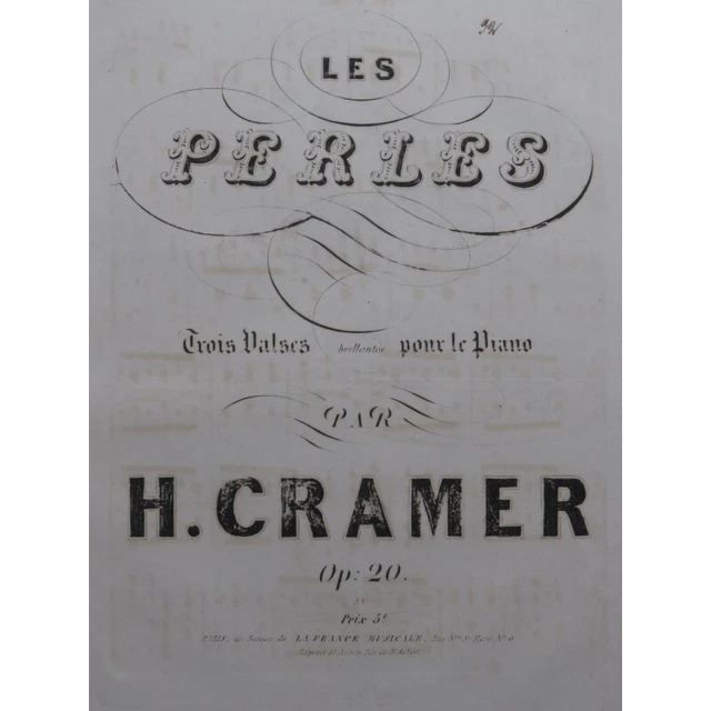 CRAMER Henri Les perles Piano ca1840