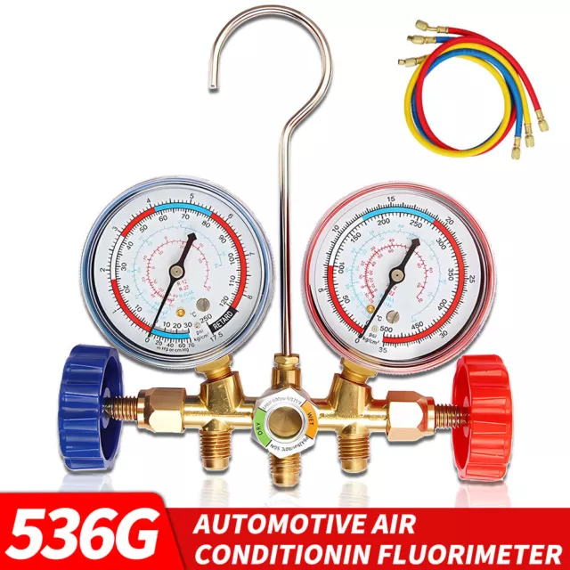 Manifold Gauge Set AC Recharge Kit Diagnostic Fit R134A R22 R410 Refrigerant