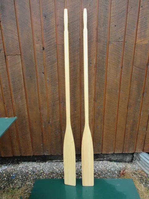 NEW 7' Long 84" Wooden Boat Canoe Oars Paddles Set of 2 Great Pair Ready to Use