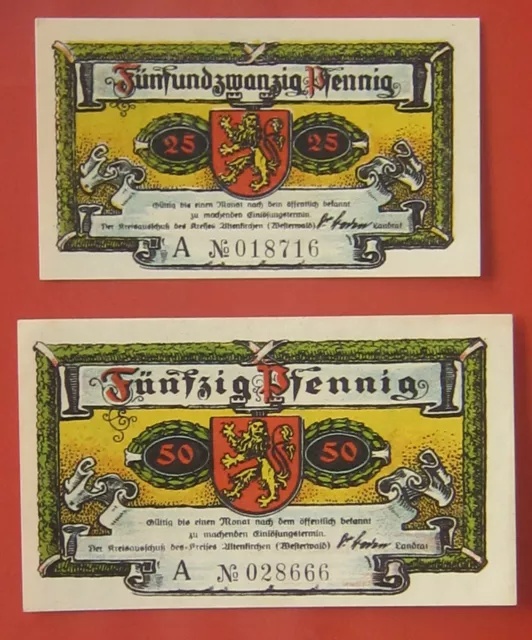 25+50 Pfennig Notgeld Altenkirchen  (N16)