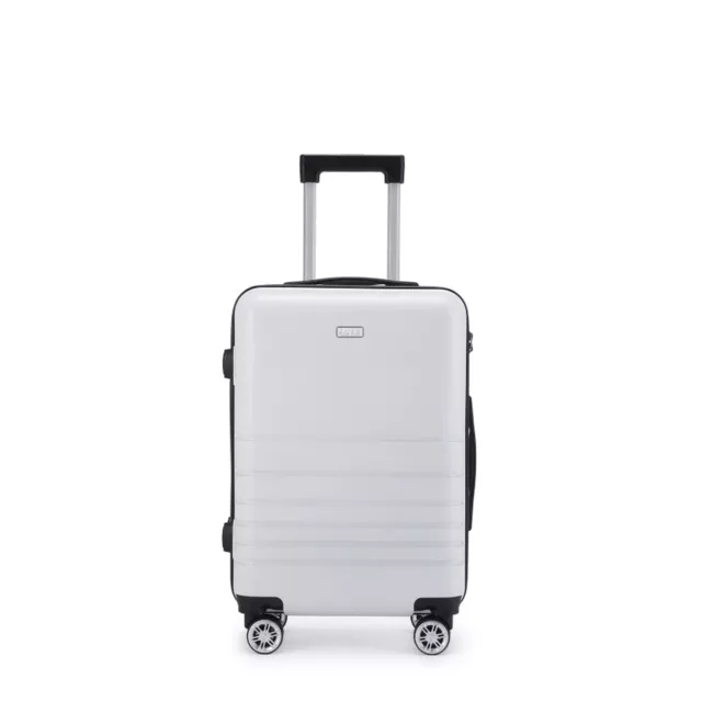 Kate Hill Bloom Luggage Small Wheeled Trolley Hard Suitcase Travel White 53L