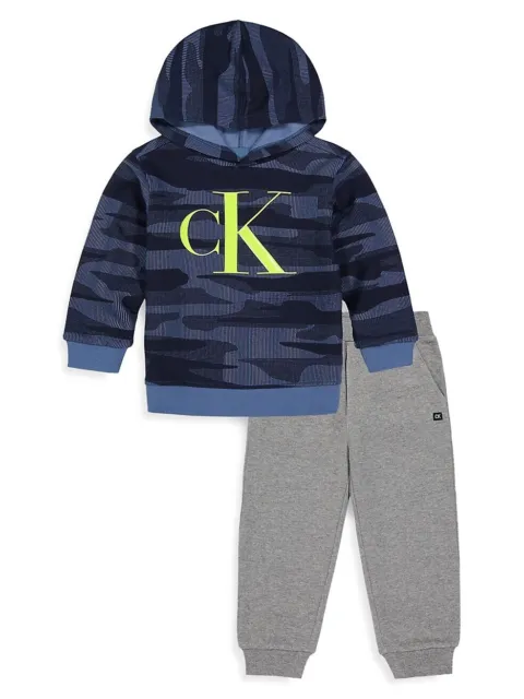 Calvin Klein Baby Boy's 2-Piece Fleece Hoodie & Pants Set Size 12 Months NWT