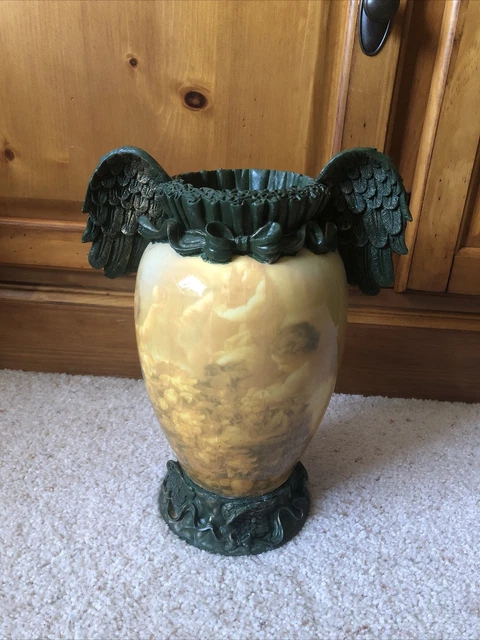 VINTAGE CHERUB VASE With Wings Flowers Plants Baby Angels $31.99 - PicClick