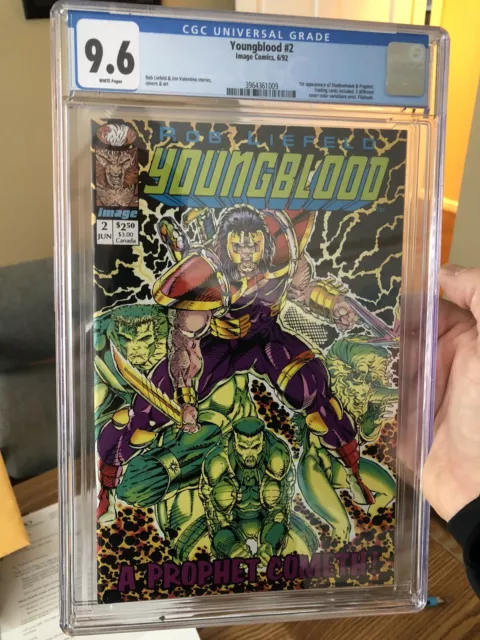 Youngblood #2 (1992) Green Cover 1st App Shadowhawk & Prophet CGC 9.6 NM+