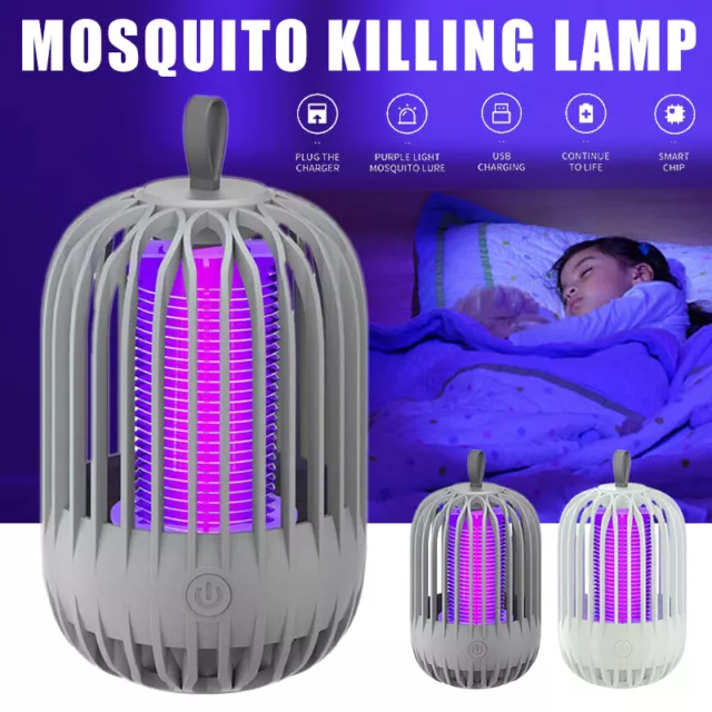 Moskito Killer UV Insektenvernichter Elektrisch LED Lampe Mückenfalle Licht AKKU 2