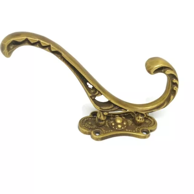 COAT HOOKS door heavy solid brass furniture antiques watson 248 old style 5 " B