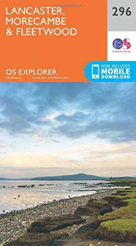 OS EXPLORADOR MAPA (296) Lancaster,Morecambe Y Fleetwood De Ordnance ...