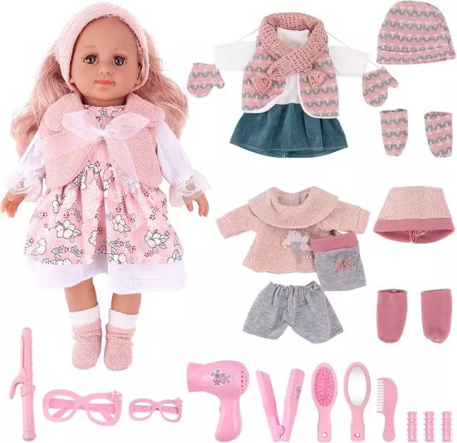 Deao Set Da Gioco per Bambole, Fashion Doll Bambola per Bambina Da 36 Cm Con 3 A