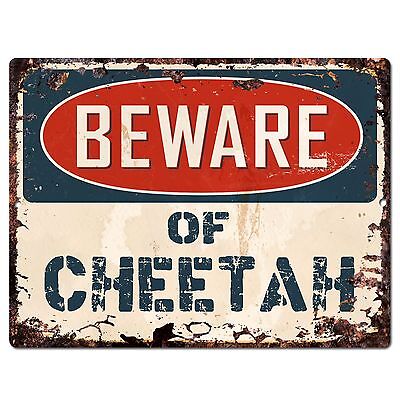 PP1489 Beware of CHEETAH Plate Rustic Chic Sign Home Room Store Decor Gift