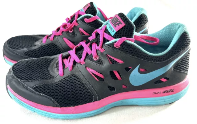 Nike Dual Fusion Lite Shoes 11 Women’s Black Pink Athletic Running 599571-004 3