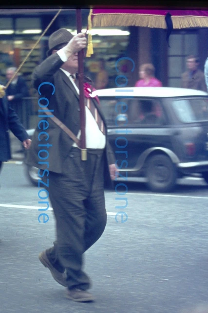 35mm Slide 1970's Doncaster Miner Rally parade  banner Bearer Slide 2