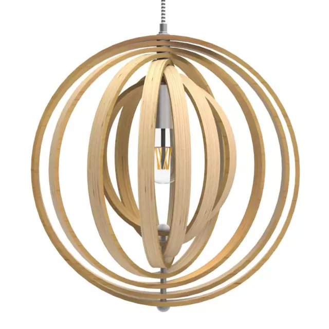 Tomons Pendelleuchte aus Holz Hohlkugel, Deckenlampen Kronleuchter