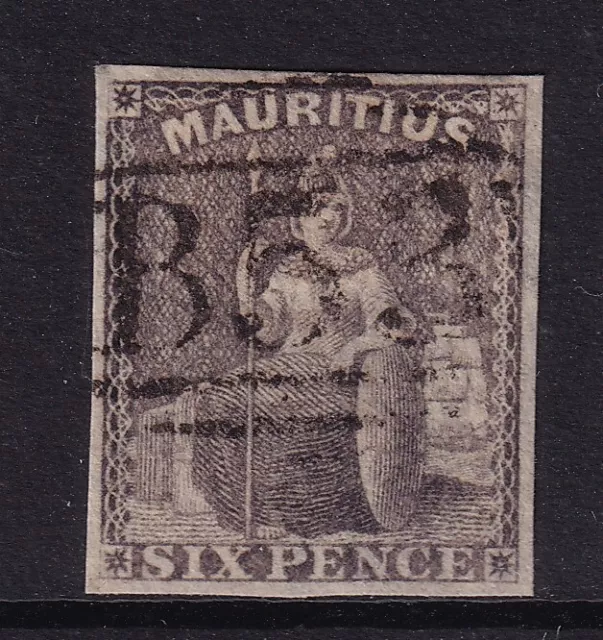 MAURITIUS QV SG33, 6d dull purple-slate, FINE USED. Cat £70.