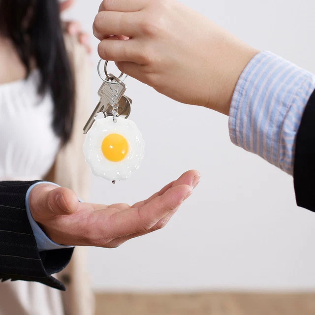 5pcs Bouled Egg Key Chain Pendants Food Charms Sac Sac à Ornements suspendus 2