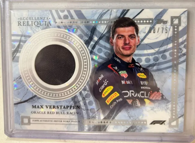 2023 Topps Excellenza F1 Relic MAX VERSTAPPEN Driver Usado parche /75