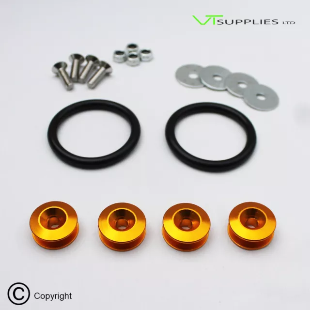 Orange Universal Schnellspanner Stoßstange Kits JDM für Auto Kofferraum Driften