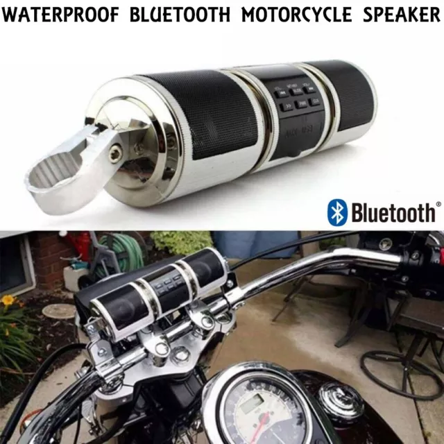 Motorrad Stereo Lautsprecher Bluetooth Verstärker Radio USB Wasserdicht SILBER