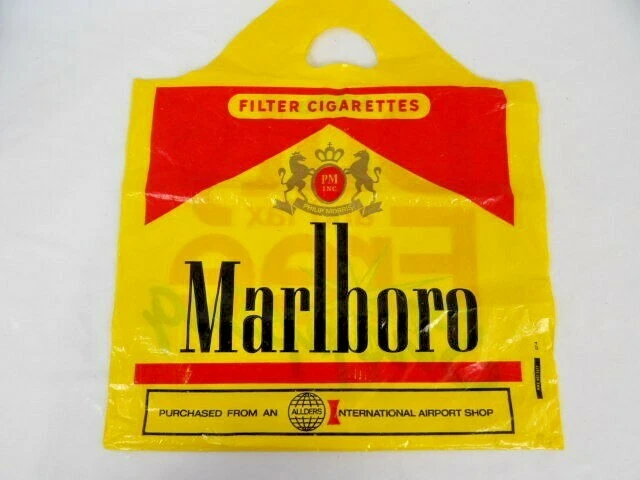 Vintage Marlboro Advertising Plastic Airport Shopping Bag