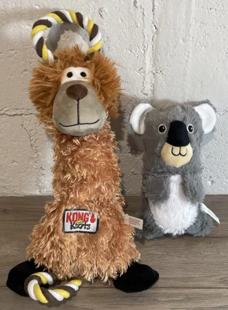 KONG 2 PLAY Pack Tugger Knots Lion HUGGZ Koala Dog Toy NEW 19.90 PicClick