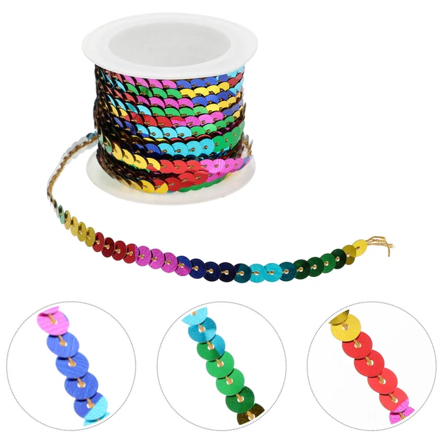 5 rollos lentejuelas planas rayas cuerda hágalo usted mismo coser lentejuelas cuerda