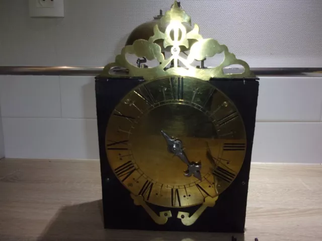 horloge pendule comtoise ancienne 1 aiguille cage 19cm 3