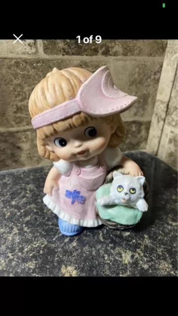 Vintage Little Girl With Kitty Homco Figurine