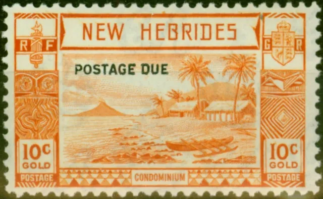 Neu Hebrides 1938 10c Orange SGD7 Fein MNH