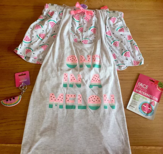 LADIES WOMEN'S GIRLS PRIMARK WATERMELON Cami Vest + Shorts Pyjamas Size XL  18-20 £15.99 - PicClick UK