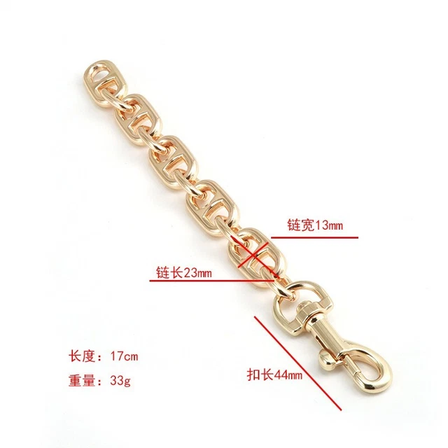 5Pcs Alloy Purse Strap Handbag Bag Extender Chain Light Gold 17cm/6.7"