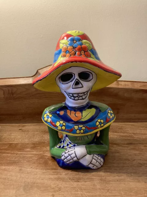 Day Of The Dead Woman "La Calavera Catrina" 10" Pottery Sculpture-Novica-Mexico