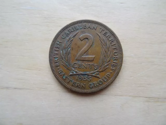 2 Cent Münze 1955 Britische Karibische Territorien Eastern Group Elizabeth II
