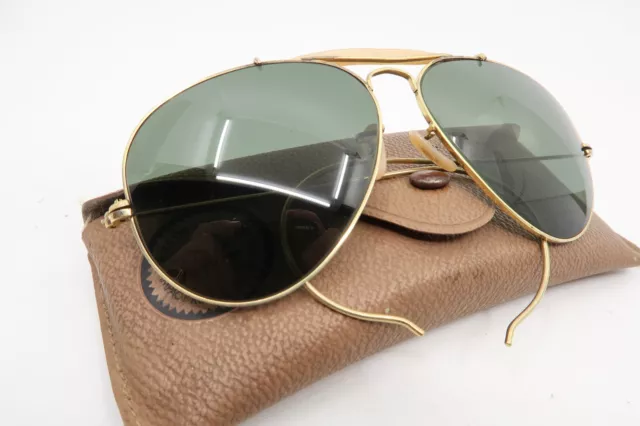 Vintage B&L Ray Ban gold filled aviator sunglasses w/case USA 1/30 10K GO