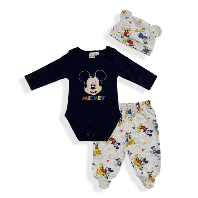 Ensemble Disney Mickey Souris Body Pantalon Et Casquette Nouveau-Né Enfant 5938