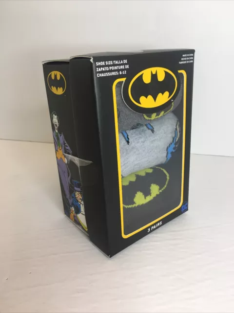 Batman MENS Socks Collectables 3 Pack DC Warner Brothers Size 6-12 NEW!!!!