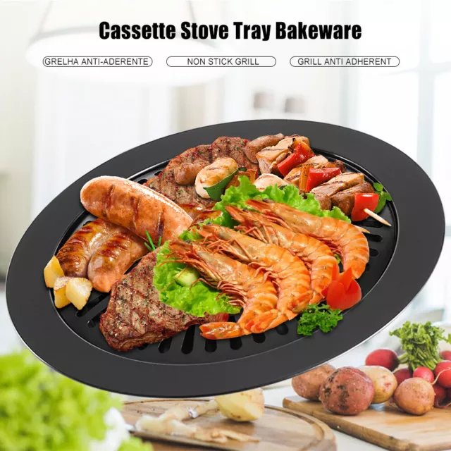 BBQ UNIVERSAL GRILL Plate Smokeless for Electric Gas or Propane
