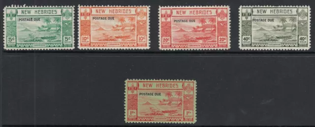 NEW HEBRIDES 1953 SGD6/10 set of 5 - Postage Dues - LHM & MNH Cat £190