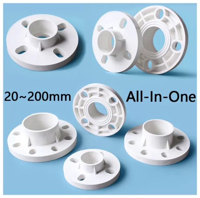 PVC Floor Flange Pipe Fitting White Wall Mount Fittings Solvent Weld 20mm~200mm