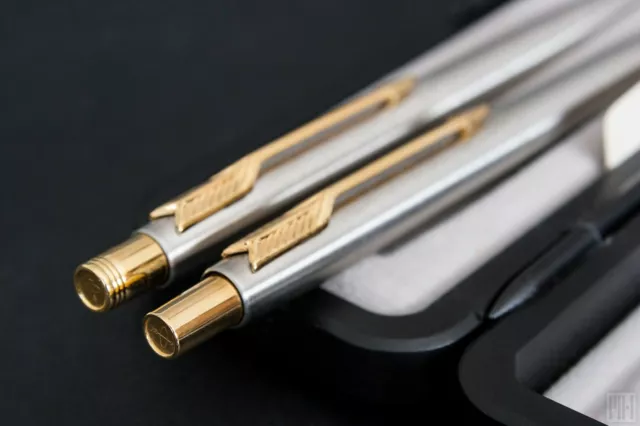 A Unique Gift - 14K Gold Parker Classic Stainless Steel vintage pen pencil set