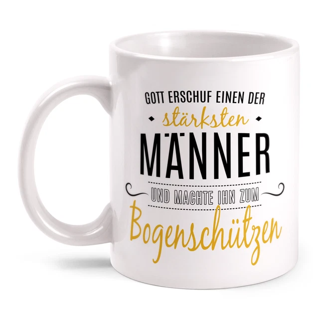GOTT ERSCHUF BOGENSCHÜTZE Tasse Spruch Geschenk Idee Bogenschießen ...