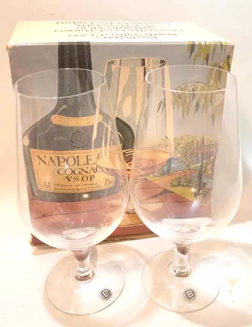 2x 1960s/70s Dartington Crystal Large Brandy Snifters Glasses England boxed