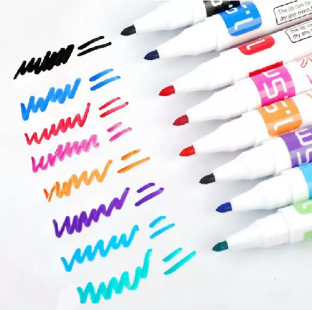 8 Colour Set Kids Whiteboard Marker Non Toxic Dry Erase Easy Wipe Bullet Tip Pen 3