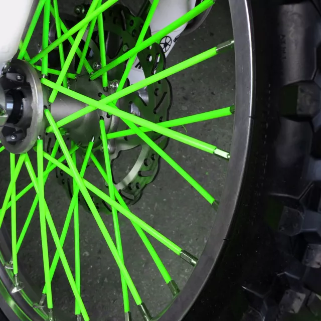 72PCS GREEN WHEEL Spoke Wraps Rim Covers Skin fit for Bike Motorcycle  Motocross £11.54 - PicClick UK
