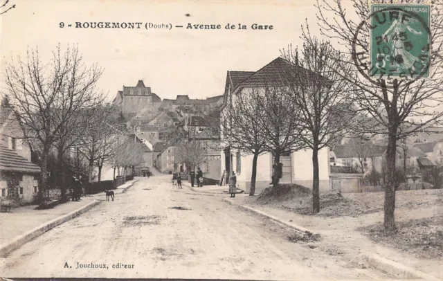 Cpa 25 Rougemont Doubs Avenue De La Gare