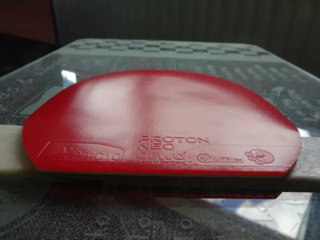 used table tennis rubber GEWO PROTON NEO 450  W149mm x H151mm