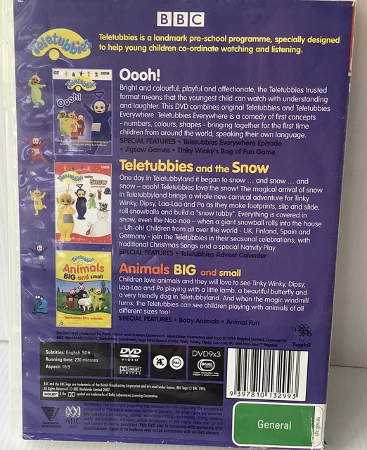 TELETUBBIES: OOOH/THE SNOW /Animals Big & Small DVD R4 Rated G 3 Disc ...