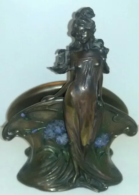 Beautiful Veronese Art Nouveau Style Bronze Effect Lady Figurine Letter Rack?