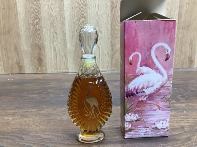 Vintage Avon Golden Flamingo Bird of Paradise Foaming Bath Oil Bottle