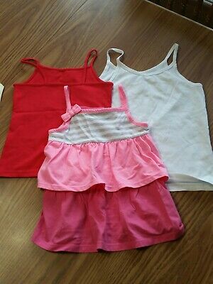 Lot of 3 Girls T-Shirt Halter Tops Size 4 by Faded Glory Jumping Beans Hanes